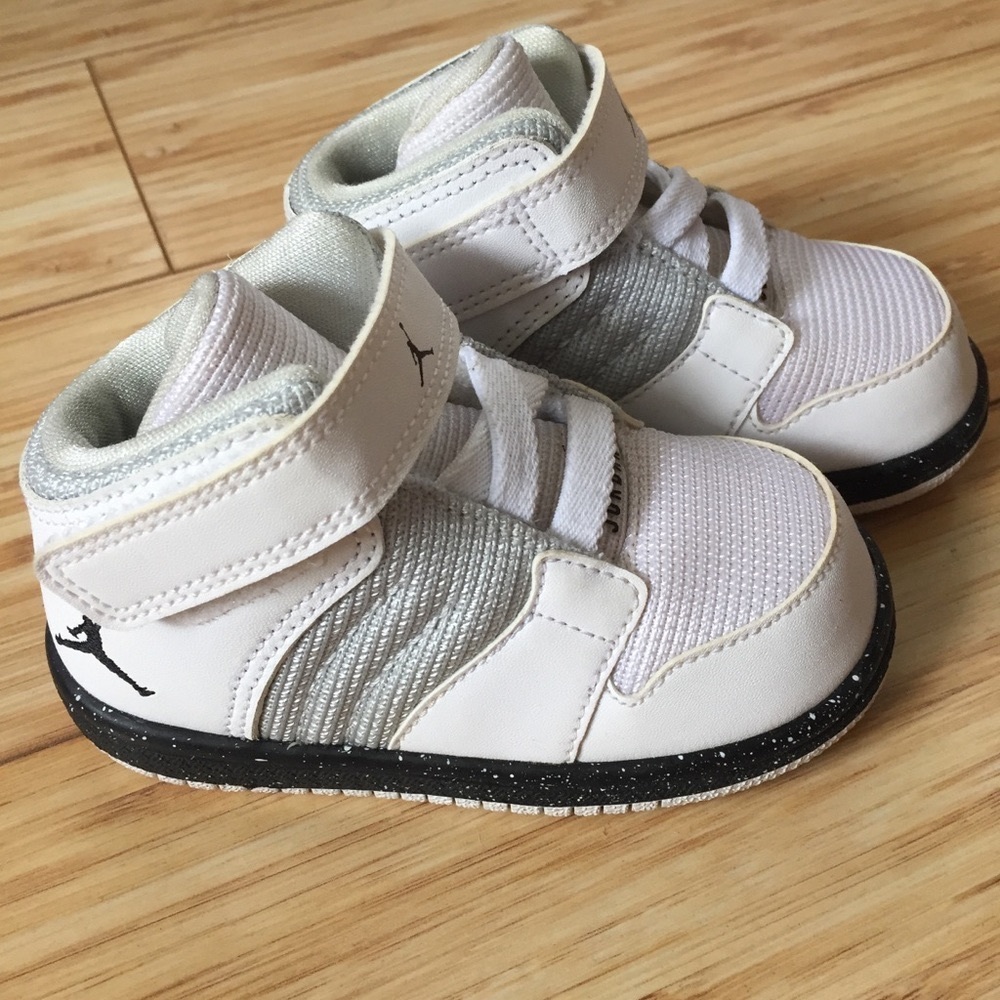 White and black Nike Jordan’s for Toddlers